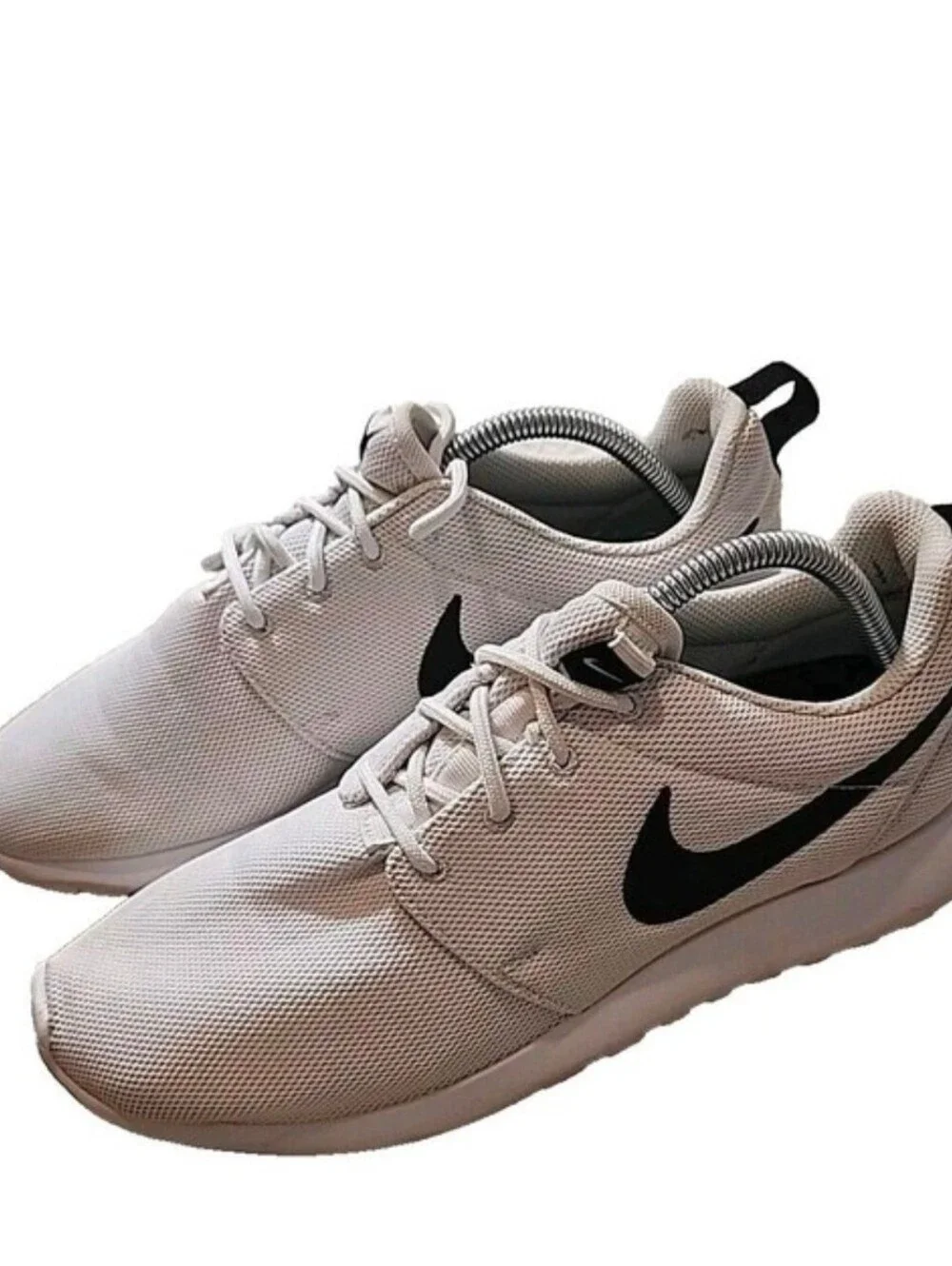Nike White Mesh Sneakers with Black Swoosh